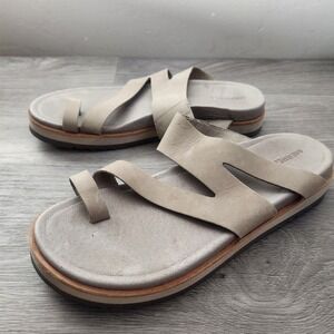 Merrell Gray Juno Wrap Moon Leather Toe Loop Sandals Size 10 Chunky Comfort